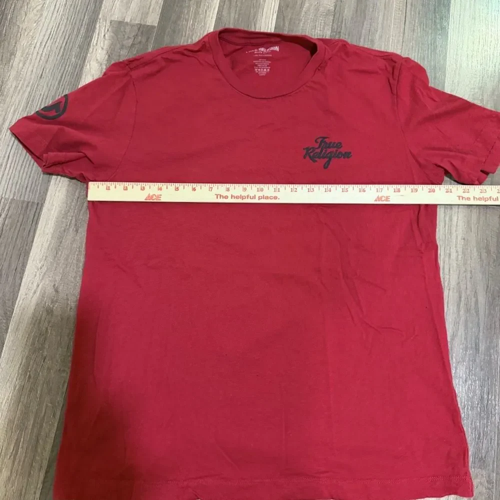 True Religion Streetwear Red Tee buddah on back. Size L